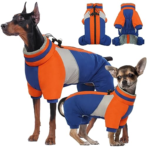 Kuoser Wasserdichter Hundemantel, Wärmer Hundemantel Für Kleine Hunde, Wasserdicht Hundemantel Winter, Hundemantel Mit Geschirr, Moden Hundejacke, Reflektierend Hundejacke Kleine Hunde, Blau XS von Kuoser