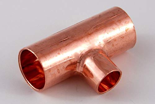 2x Kupferfitting Reduzier-T-Stück 15-10-15 mm 5130 Lötfitting copper fitting CU von kupferking