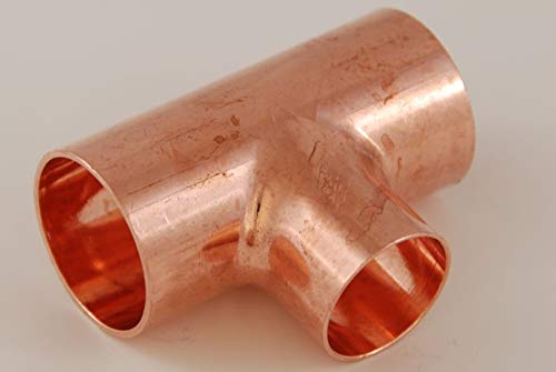 2x Kupferfitting Reduzier-T-Stück 35-28-35 mm 5130 Lötfitting copper fitting CU von kupferking