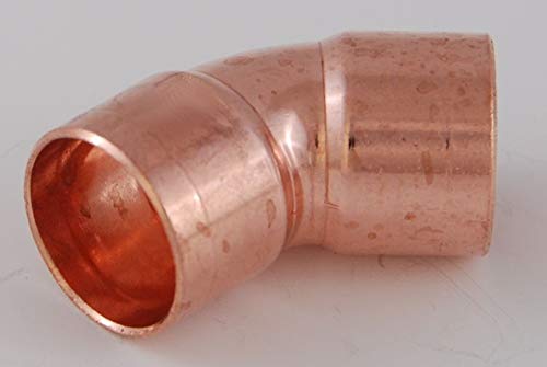 5x Kupferfitting Bogen 28 mm 45 Grad 5041 i/i Lötfitting copper fitting CU von kupferking