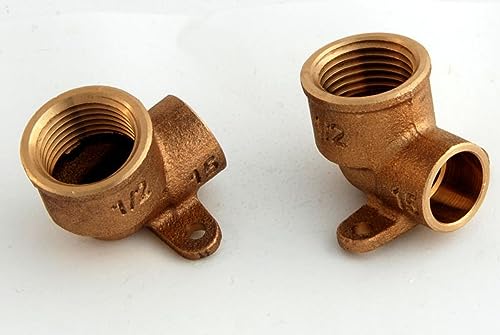 2x Rotguss Deckenwinkel 15mm - 1/2' / 4472g Rotgussfitting red brass gunmetal von kupferking