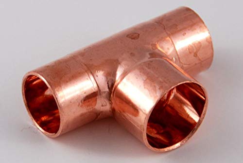 2x Kupferfitting Reduzier-T-Stück 15-18-15 mm 5130 Lötfitting copper fitting CU von kupferking