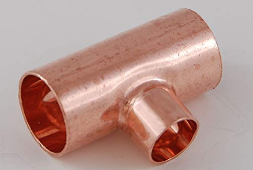 2x Kupferftitting Reduzier-T-Stück 22-15-22 mm 5130 Lötfitting copper fitting CU von kupferking