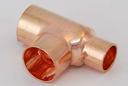 2x Kupferfitting Reduzier T Stück 22-22-15 mm 5130 Lötfitting copper fitting CU von kupferking