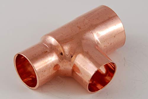 2x Kupferfitting Reduzier T Stück 28-22-22 mm 5130 Lötfitting copper fitting CU von kupferking