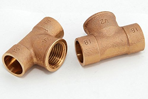 T-Stück 18mm - 1/2' / 4130g, Rotguss (VE 2 Stk) Rotgussfitting red brass gunmetal, Klimaanlage Klimatechnik Wasser Heizung Gas Solar heating refrigerant von kupferking