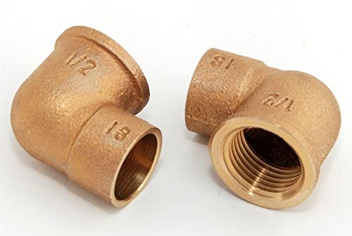 2x Rotguss Winkel i/i 90° 18mm - 1/2' / 4090g Rotgussfitting red brass gunmetal von kupferking