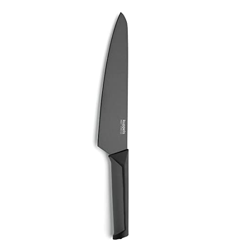 Kuppels BLACK Kochmesser 8'' | extra scharf & schnitthaltig | 20 cm Klinge | Klingenstahl rostfrei & poliert | Allesschneider | Profi-Messer | Gemüsemesser | Küchenmesser scharf | Profi Kochmesser von Kuppels