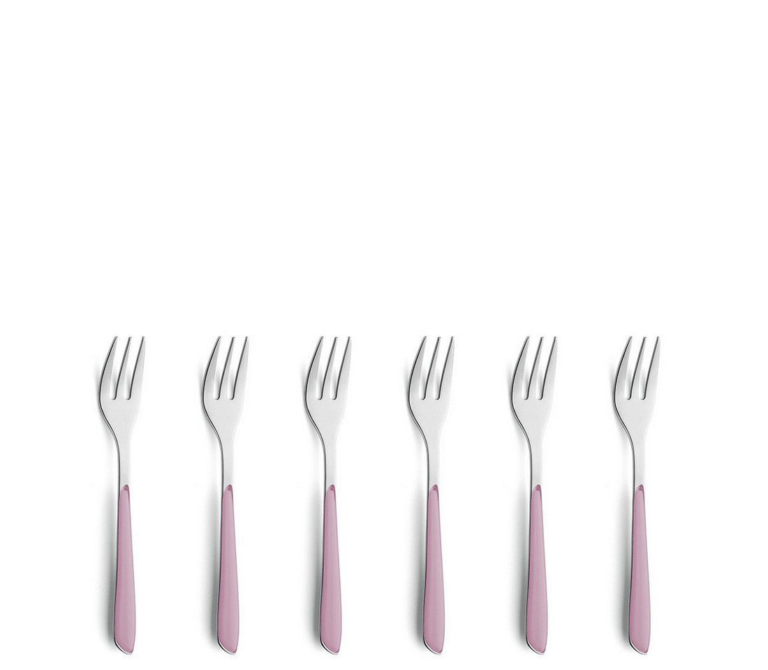 Kuppels Kuchengabel PRISMA (6 Stück), Griff Kunststoff, altrosa glänzend von Kuppels