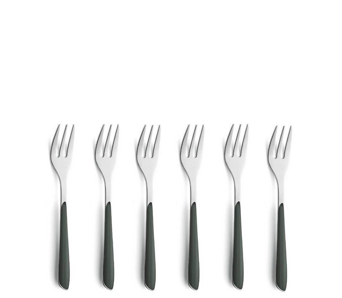 Kuppels Kuchengabel PRISMA (6 Stück), Griff Kunststoff, dunkelgrau glänzend von Kuppels