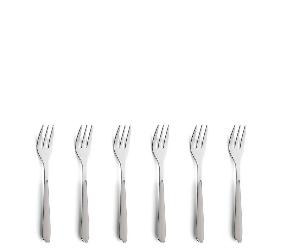 Kuppels Kuchengabel PRISMA (6 Stück), Griff Kunststoff, hellgrau glänzend von Kuppels