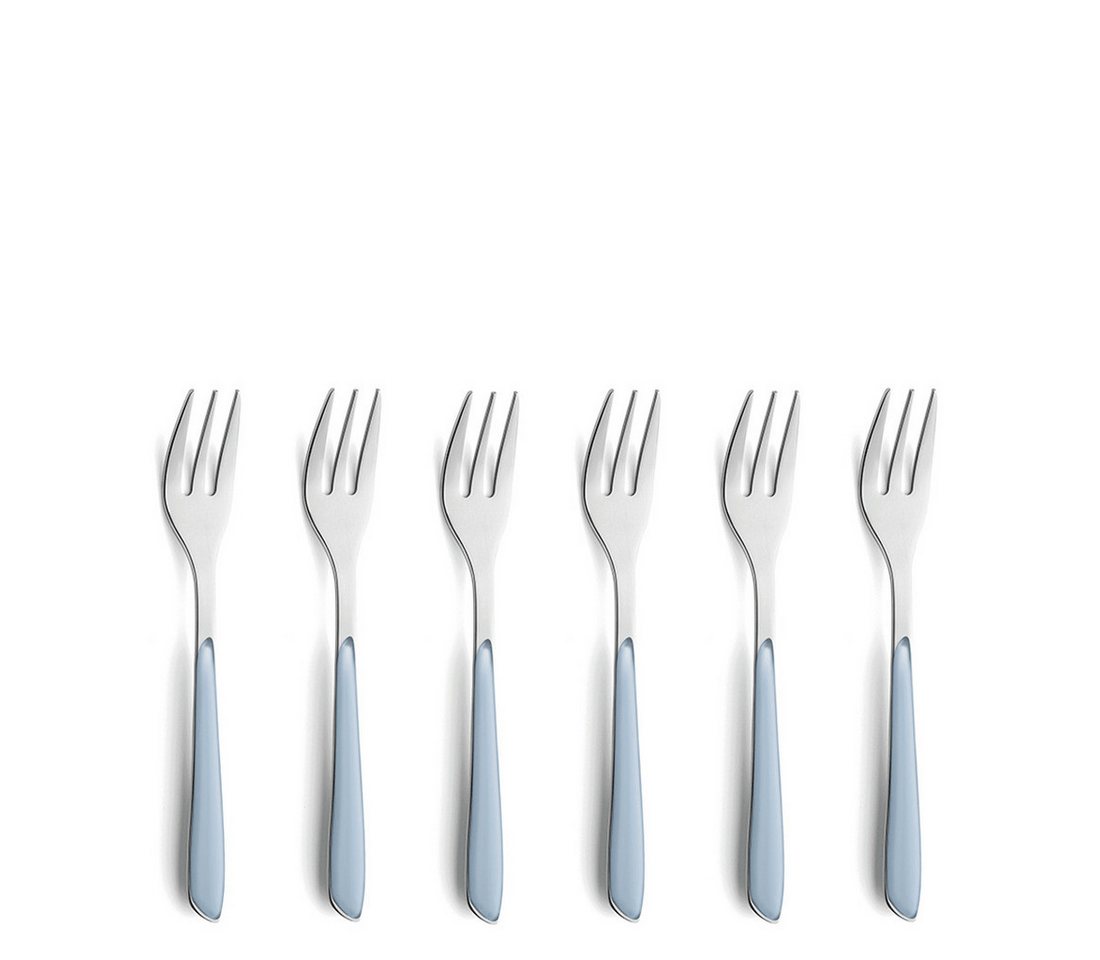 Kuppels Kuchengabel PRISMA (6 Stück), Griff Kunststoff, himmelblau matt von Kuppels