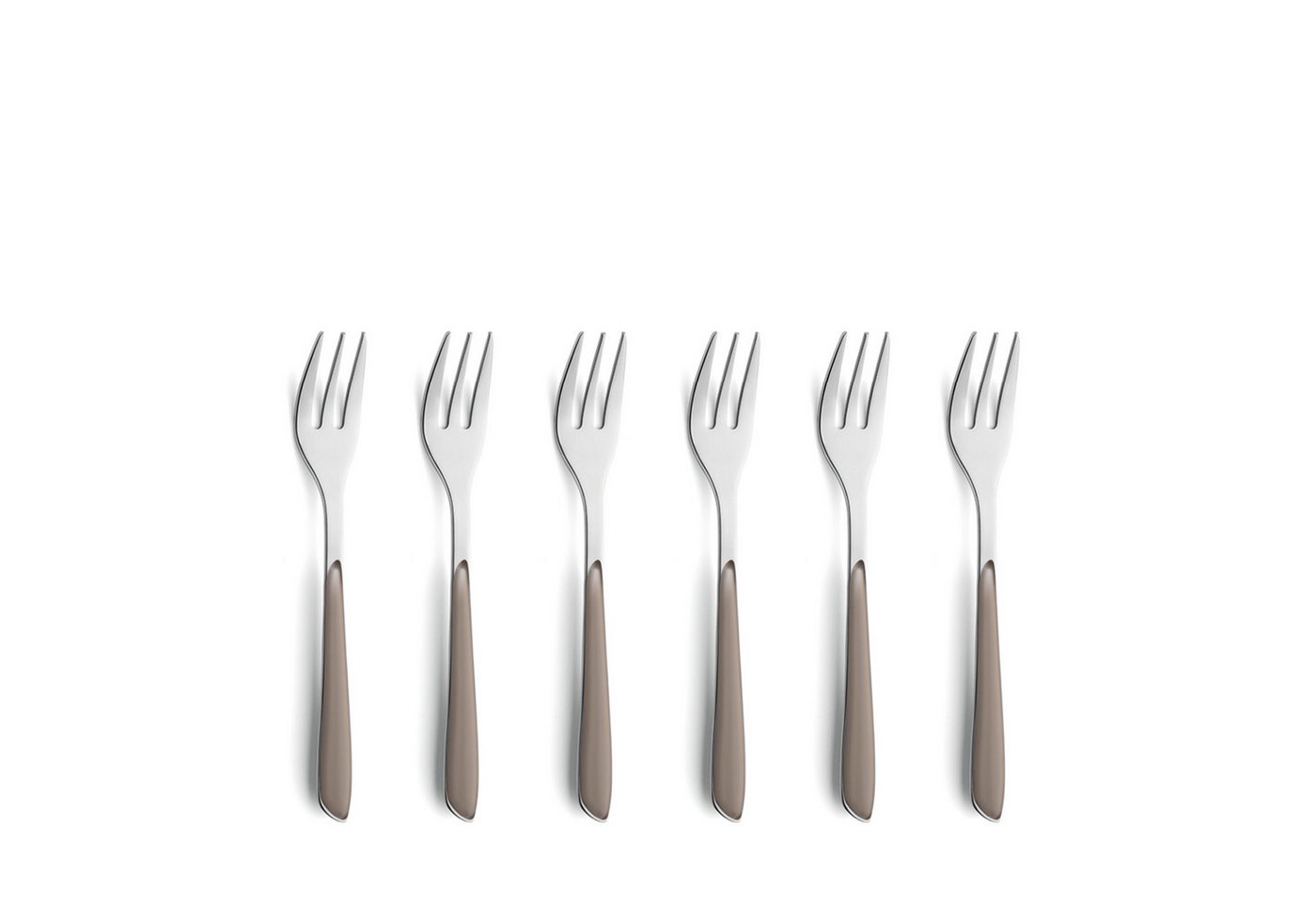 Kuppels Kuchengabel PRISMA (6 Stück), Griff Kunststoff, kakao matt von Kuppels