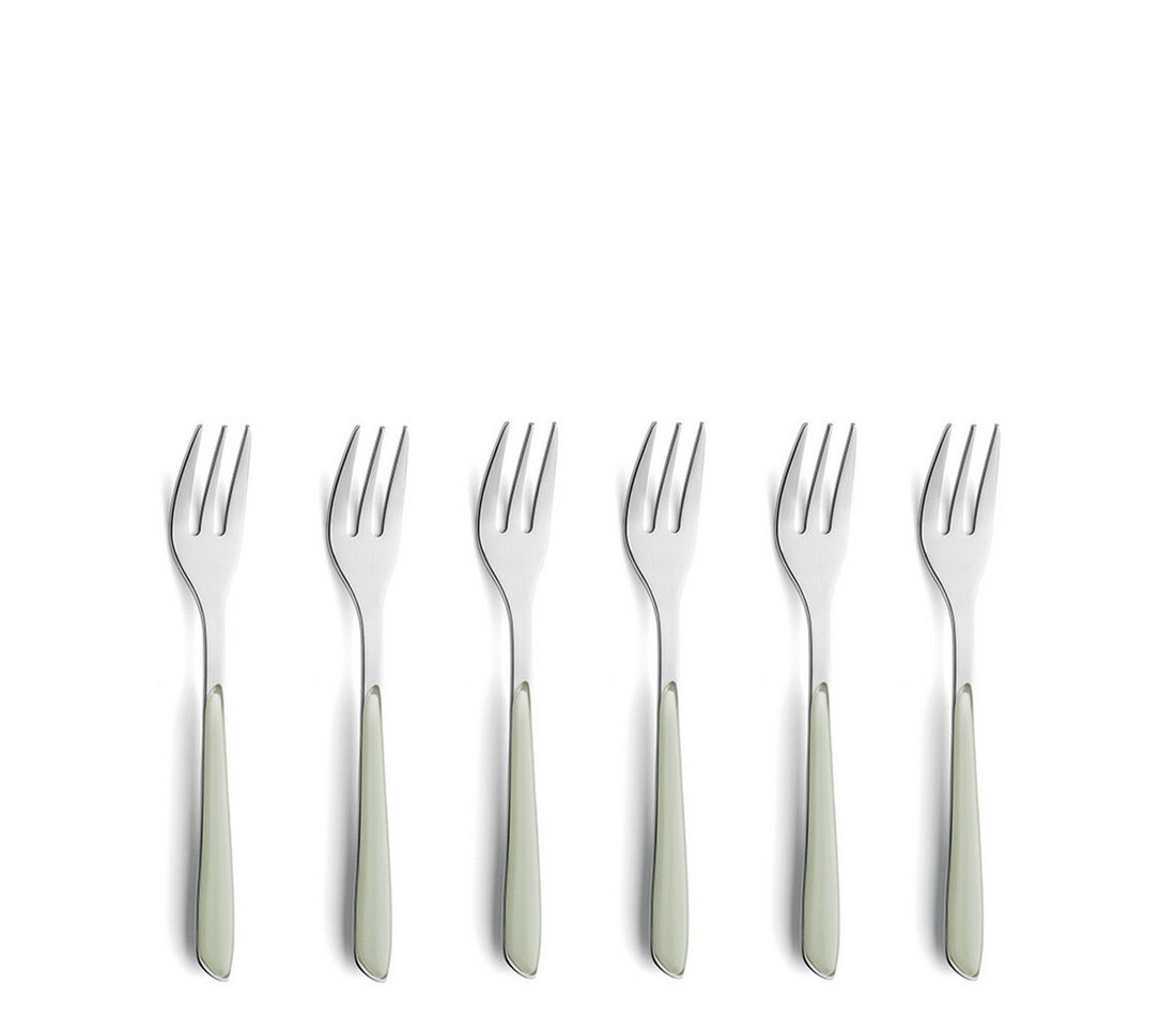 Kuppels Kuchengabel PRISMA (6 Stück), Griff Kunststoff, salbeigrün matt von Kuppels