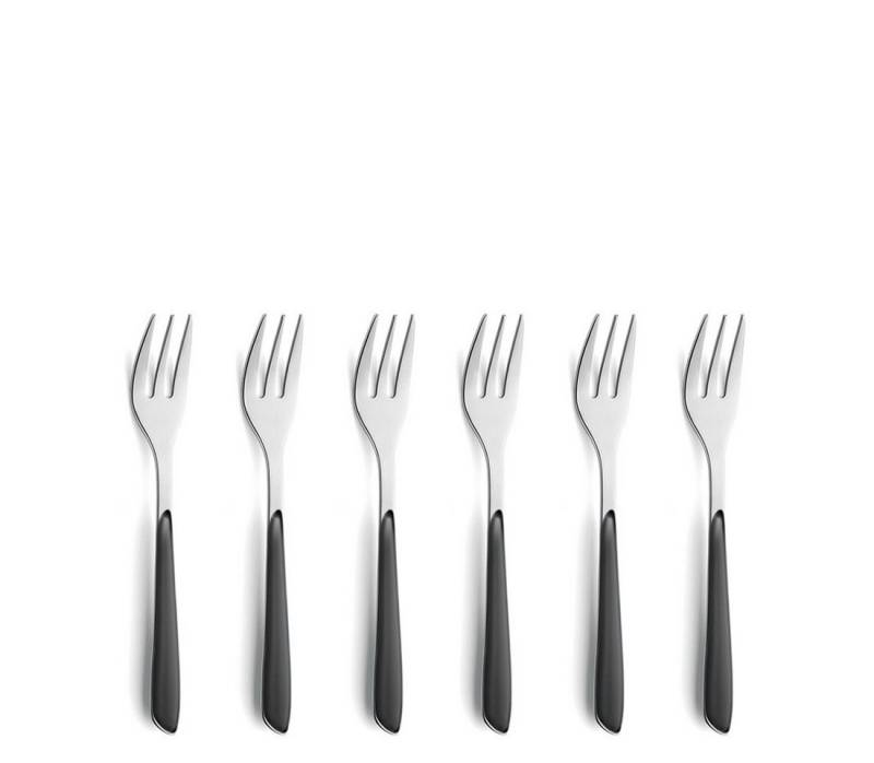 Kuppels Kuchengabel PRISMA (6 Stück), Griff Kunststoff, schiefergrau matt von Kuppels