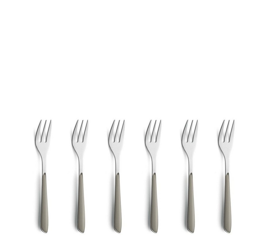 Kuppels Kuchengabel PRISMA (6 Stück), Griff Kunststoff, taupe glänzend von Kuppels