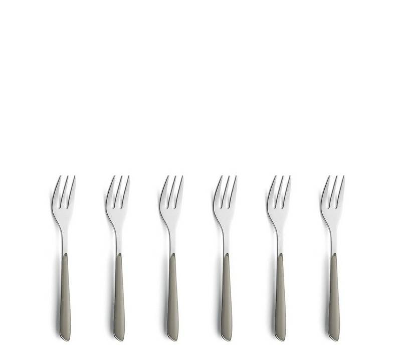 Kuppels Kuchengabel PRISMA (6 Stück), Griff Kunststoff, taupe glänzend von Kuppels