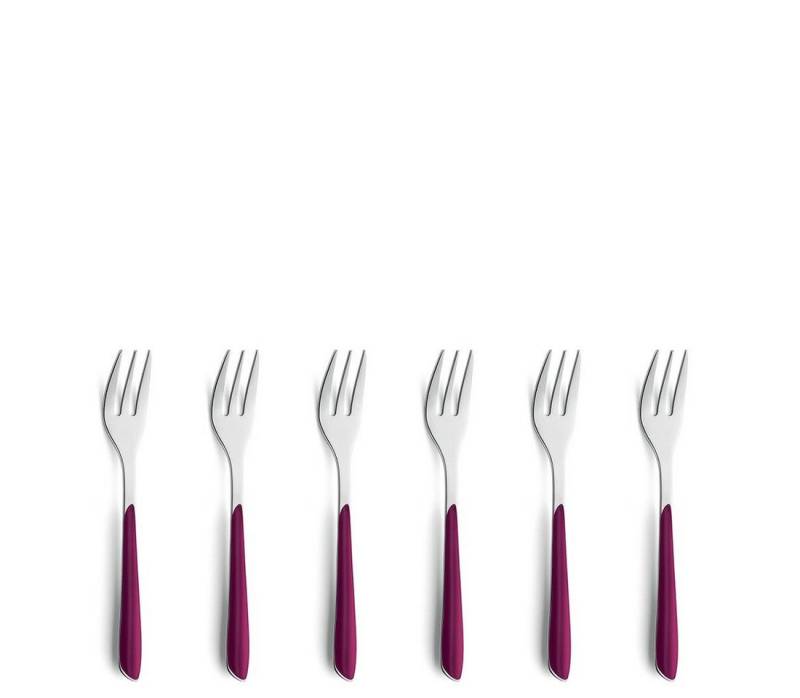 Kuppels Kuchengabel PRISMA (6 Stück), Griff Kunststoff, wildberry glänzend von Kuppels