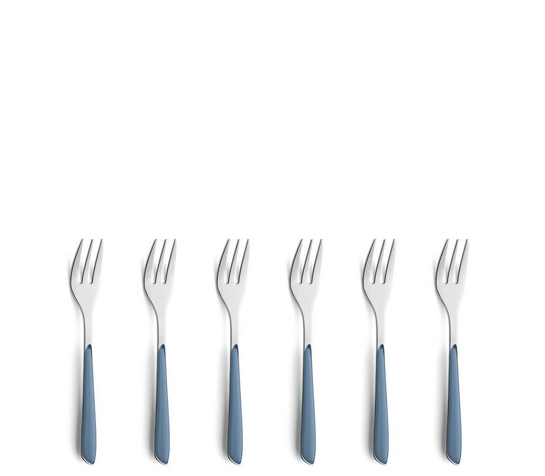 Kuppels Kuchengabel PRISMA (6 Stück), Griff Kunststoff, denim blau glänzend von Kuppels