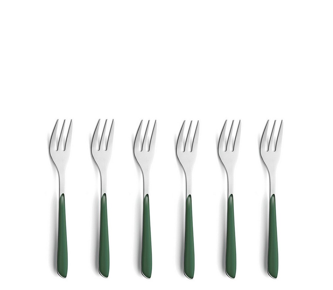 Kuppels Kuchengabel PRISMA (6 Stück), Griff Kunststoff, tannengrün matt von Kuppels