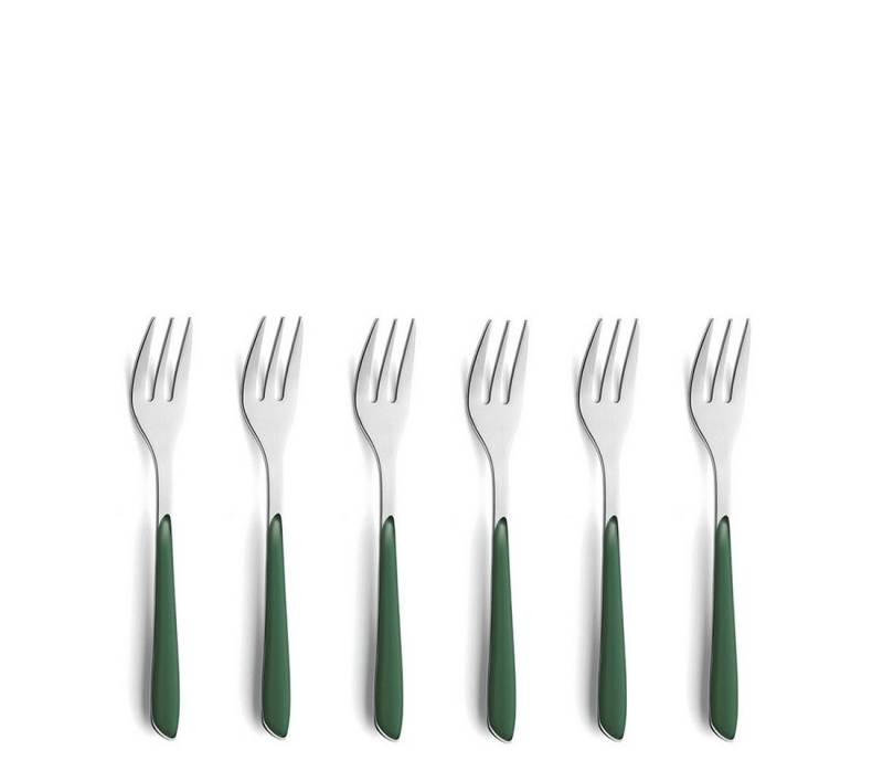 Kuppels Kuchengabel PRISMA (6 Stück), Griff Kunststoff, tannengrün matt von Kuppels