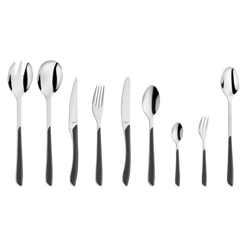 Kuppels PRISMA Besteck Set aus Edelstahl matt, Essbesteck 44-teilig, für 6 Personen, hochwertige Kunststoff-Griffschalen in Schiefergrau, rostfrei, spülmaschinenfest Kuppels PRISMA Besteck Set aus Edelstahl matt, Essbesteck 44-teilig, für 6 Personen, hochwertige Kunststoff-Griffschalen in Schiefergrau, rostfrei, spülmaschinenfest von Kuppels