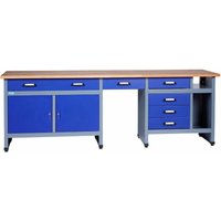 Küpper Werkbank 12287, 240 cm breit, 2 Türen, 6 Schubladen, ultramarinblau - ultramarinblau von Kupper