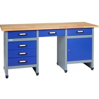 Küpper Werkbank 12577, 170 cm breit, 1 Tür, 6 Schubladen, ultramarinblau - ultramarinblau von Kupper