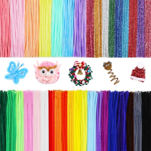 400 Stück Pfeifenreiniger 37 Farben Pfeifenputzer zum Basteln Chenilledraht Pipe Cleaner für DIY kreative Projekte 400 Stück Pfeifenreiniger 37 Farben Pfeifenputzer zum Basteln Chenilledraht Pipe Cleaner für DIY kreative Projekte von Kuppt