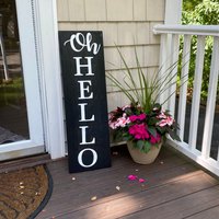 Oh Hello Porch Schild, Leaner, Individuelles Süßes Veranda Dekor von KurensKustoms