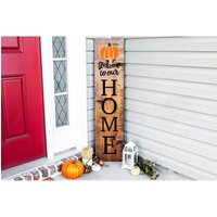 Willkommen in Unserem Haus Zeichen, Kürbis Herbst Veranda Halloween, Leaner, Niedlichen Dekor von KurensKustoms