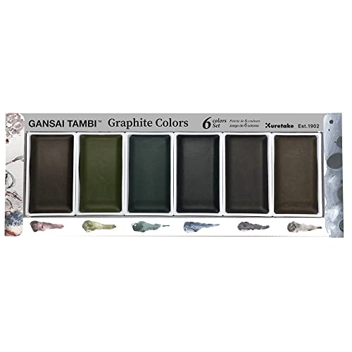 Kuretake Zig Gansai Tambi Japanisches Aquarellfarben-Sets, traditionell (Graphite colors) von Kuretake