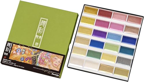 Kuretake Gansai Tambi Aquarell-Set (Metallic 24 Farben Set), MC20/24V/NW2 von Kuretake