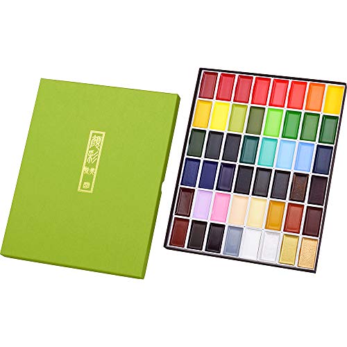 Kuretake Gansai Tambi Japanische Aquarellfarben (48 Farben Set), Watercolor paint von Kuretake