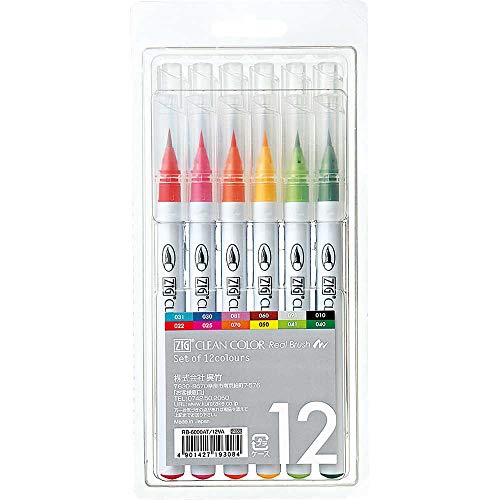 Kuretake RB-6000AT/12VA Markerset, Plastik, diverse farben, 9,7 x 20,4 x 3,4 cm von Kuretake