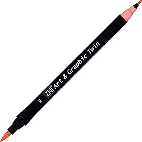 Kuretake ZIG Art and Graphic Twin Tip-Marker, 025, Zinnoberrot hell von Kuretake UK Ltd.
