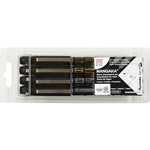 Kuretake ZIG Cartoonist MANGAKA BLACK8V CNM / 8VBK von Kuretake