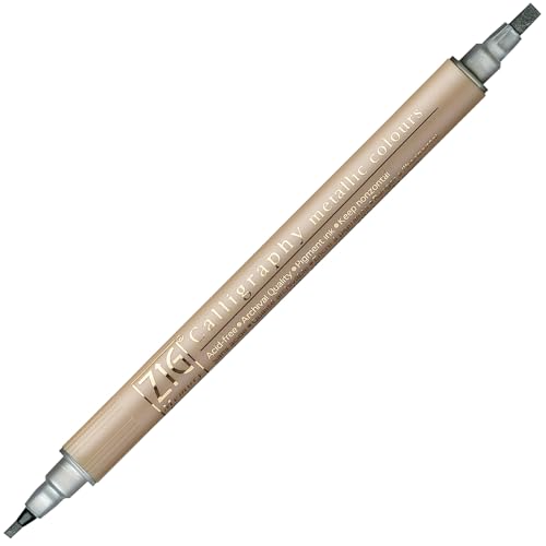 Kuretake Zig Memory System Twin Marker, Writer Metallic Colors, Silver (MS-8400-102) von Kuretake