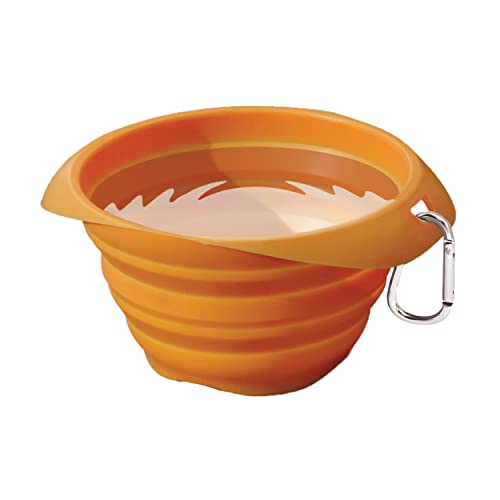 Kurgo Zusammenfaltbarer Hundenapf, PVC- und BPA-freies Silikon, Für Futter und Wasser geeignet, 700 ml Fassung, Orange von Kurgo