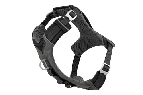 Kurgo Journey Air Hundegeschirr, Mit gepolstertem Brustteil und Rückgriff, Für Hunde von 5-11 kg, Größe S, Schwarz/Grau von Kurgo