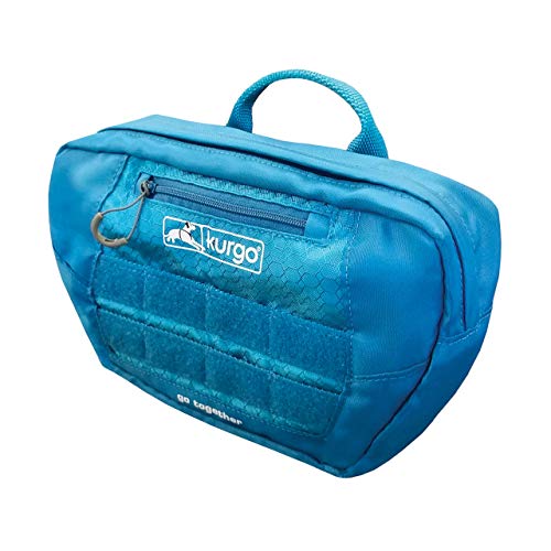 Kurgo RSG Satteltasche für Hunde, kompatibel mit RSG-Geschirren und Gürteln, Mit zwei Reißverschlusstaschen, Blau, 1 Stück (1er Pack) von Kurgo