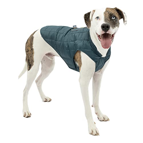 Kurgo Loft Hundejacke, Mit Hundegeschirr kombinierbar, Wasserdicht und reflektierend, Ideal für den Winter, Größe M, Tintenblau/Seeglas von Kurgo