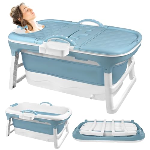 Faltbare Badewanne Erwachsene 118x62x52 cm, Mobile Badewanne Faltbar mit Abdeckung, Tragbare & Faltbare Mit Seifenkorb, Massage Rollen, Ideal für kleine Badezimmer Faltbare Badewanne Erwachsene 118x62x52 cm, Mobile Badewanne Faltbar mit Abdeckung, Tragbare & Faltbare Mit Seifenkorb, Massage Rollen, Ideal für kleine Badezimmer von Kuro-sagol