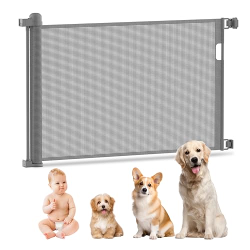 Kuro sagol 140cm Ausziehbar Treppenschutzgitter Baby-Treppenschutzgitter 88 cm hoch Einhändig bedienbar Sicherheitsgitter Wohnung für Treppen/Türen/Innen & Außen, Grau von Kuro-sagol