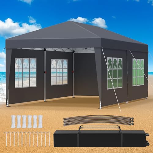 Kuro sagol Pavillon 3x6m Pop-up Partyzelt Wasserdicht Faltpavillon mit 4 Panels Sonnenschutz Gartenpavillon, Abbau Stabil Ideal für Gartenpartys und Veranstaltungen, Anthrazit Kuro sagol Pavillon 3x6m Pop-up Partyzelt Wasserdicht Faltpavillon mit 4 Panels Sonnenschutz Gartenpavillon, Abbau Stabil Ideal für Gartenpartys und Veranstaltungen, Anthrazit von Kuro-sagol