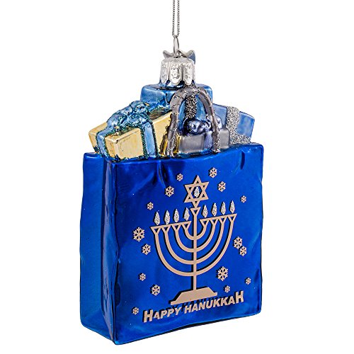 Kurt Adler 10,2 cm Noble Gems Happy Hanukkah Glas Geschenk Tüte Ornament von Kurt S. Adler