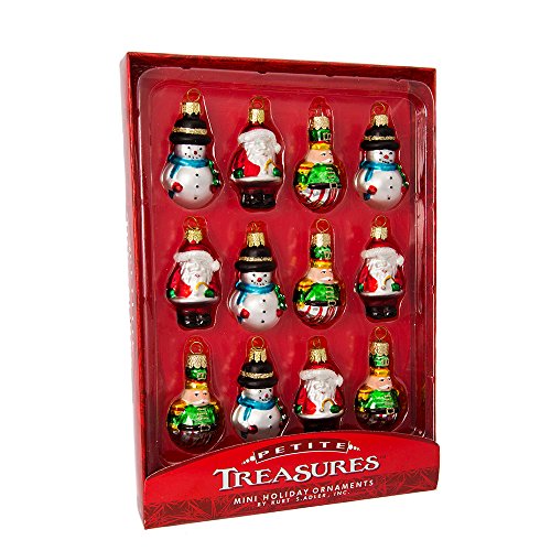 Kurt Adler 12 Stück Petite Treasures Glas Ornament Set von Kurt S. Adler