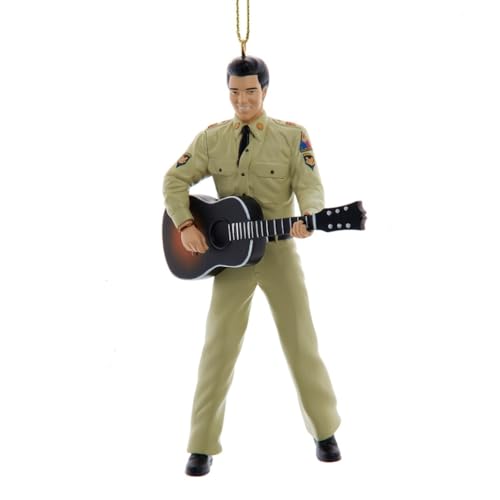 Kurt Adler 13 cm Elvis Presley GI Blues Ornament in Militäruniform mit Gitarre – Harz Rock 'n' Roll Urlaub Baumschmuck EP2251 Kurt Adler 13 cm Elvis Presley GI Blues Ornament in Militäruniform mit Gitarre – Harz Rock 'n' Roll Urlaub Baumschmuck EP2251 von Kurt Adler