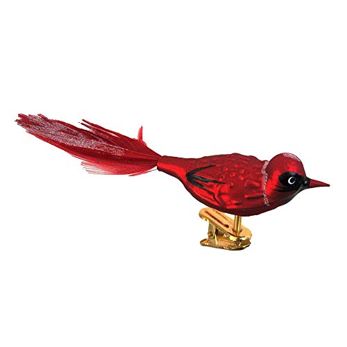 Kurt Adler 5-Piece Glass Red Clip-On Bird Ornament Set von Kurt S. Adler