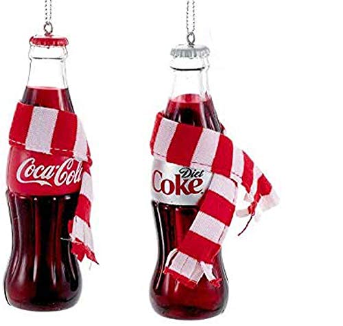 Kurt Adler Baumschmuck Coca Cola Flasche, 2er Set - Baumkugel, Weihnachtsdeko, Christbaumkugel von Kurt Adler